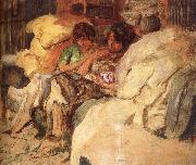 Edouard Vuillard Three women in the sofa Sweden oil painting artist
